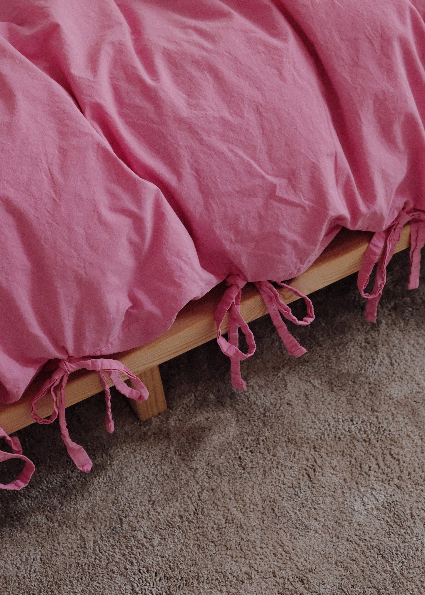 THE BOW - DUVET COVER PERCALE, PASTELLO PINK