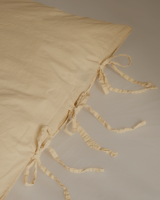 THE BOW - PILLOW COVER PERCALE, PASTELLO WHIPPED BUTTER 80x80cm