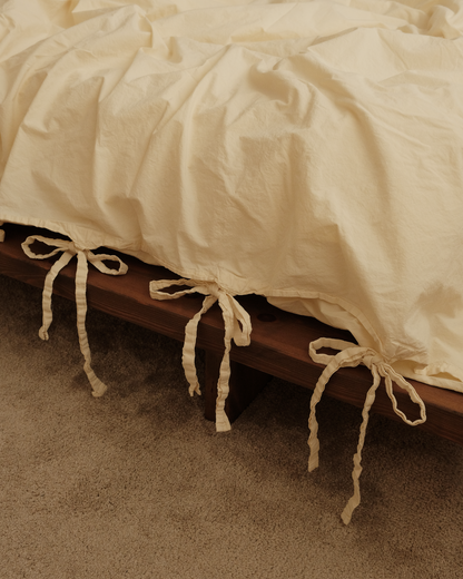 THE BOW - DUVET COVER PERCALE, WHIPPED BUTTER