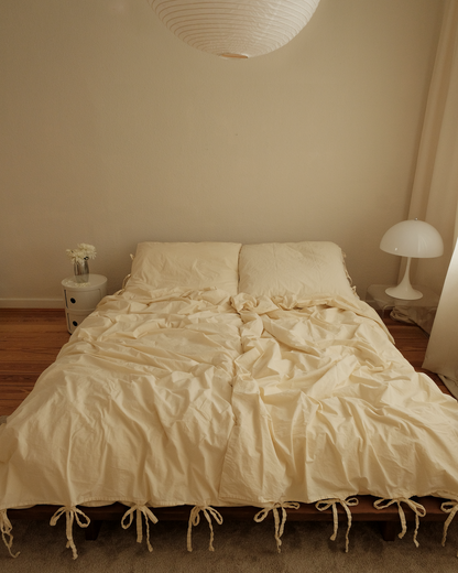 THE BOW - DUVET COVER PERCALE, WHIPPED BUTTER
