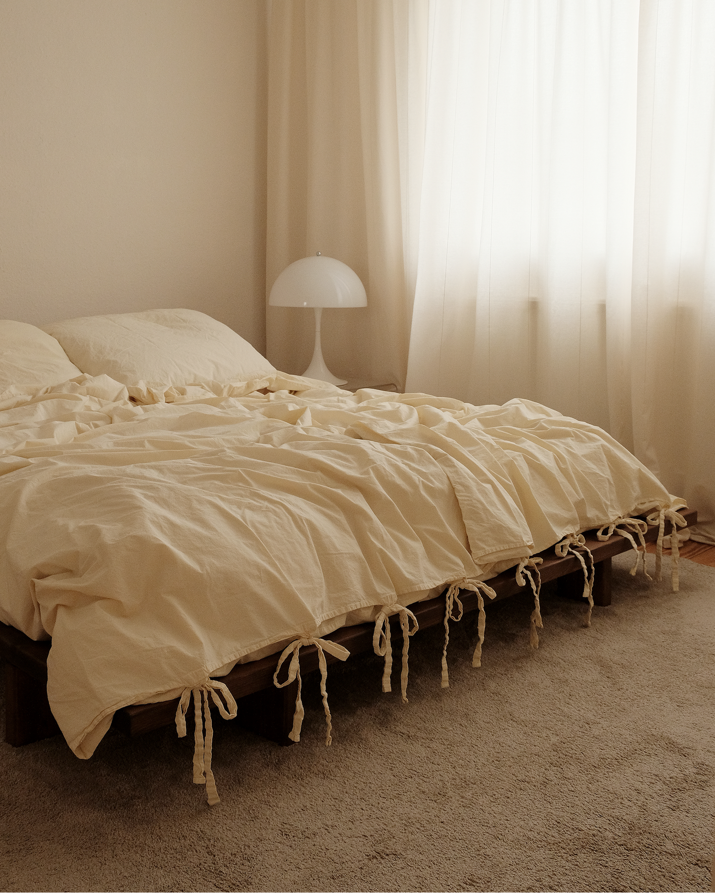 THE BOW - DUVET COVER PERCALE, WHIPPED BUTTER