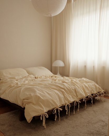 THE BOW -  PERCALE BEDDING SET, WHIPPED BUTTER